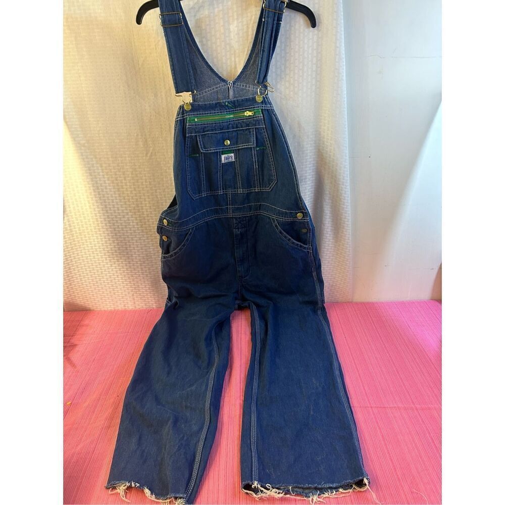 Liberty‎ denim overalls 34x27" raw hems rn#20697